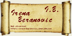 Irena Beranović vizit kartica